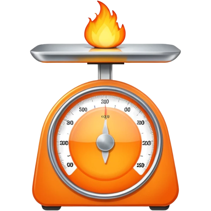 a flame that burns a body weight scale emoji