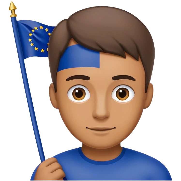 european union enthusiast with flag man emoji