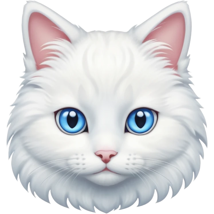 White cat with blue eyes emoji