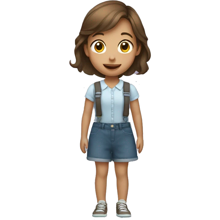 A little girl with short brown hair and braces emoji