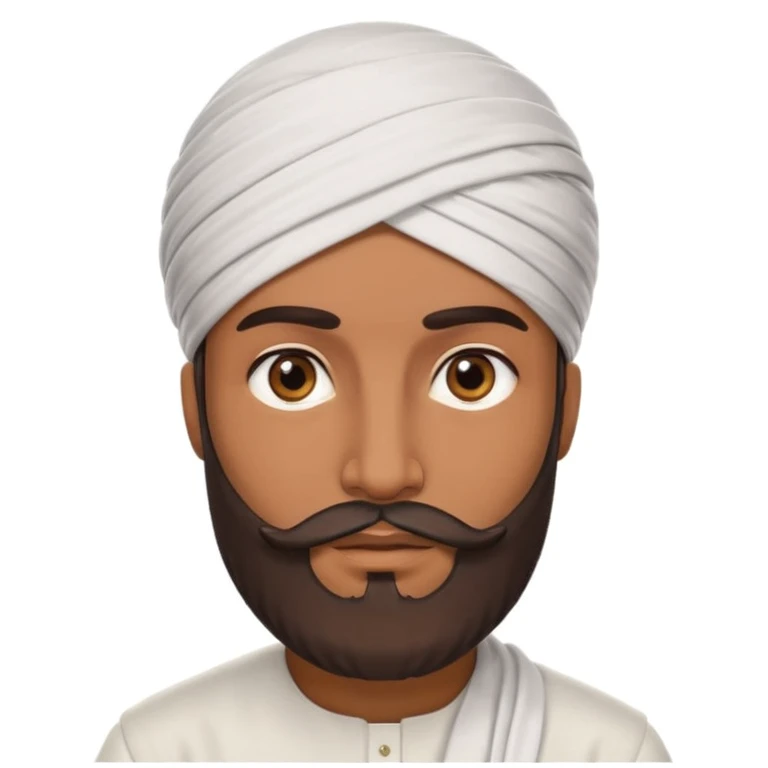 arab person with turban and beard, confident CEO expression emoji