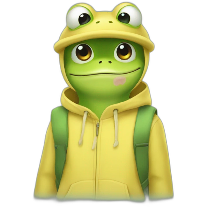 Pepo the frog in Pikachu emoji