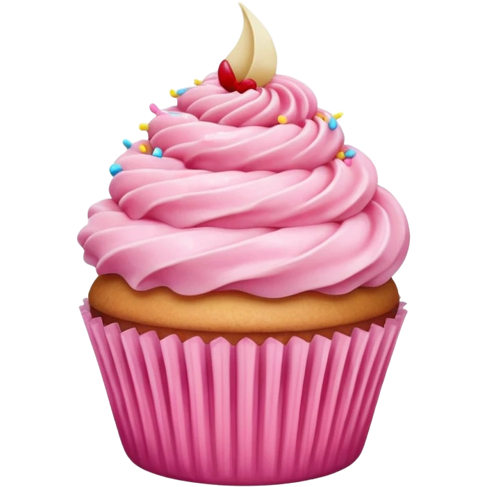 Cupcake with pink icing emoji