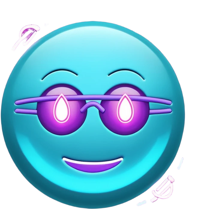 futuristic minimalistic emoji icon, letters "SANG" formed by three glowing digital lines representing Storm, Atom and NoizeGames, neon purple (#8B5CF6) and cyan (#00E0FF) on dark background, modern tech style, 1:1 aspect ratio
 emoji