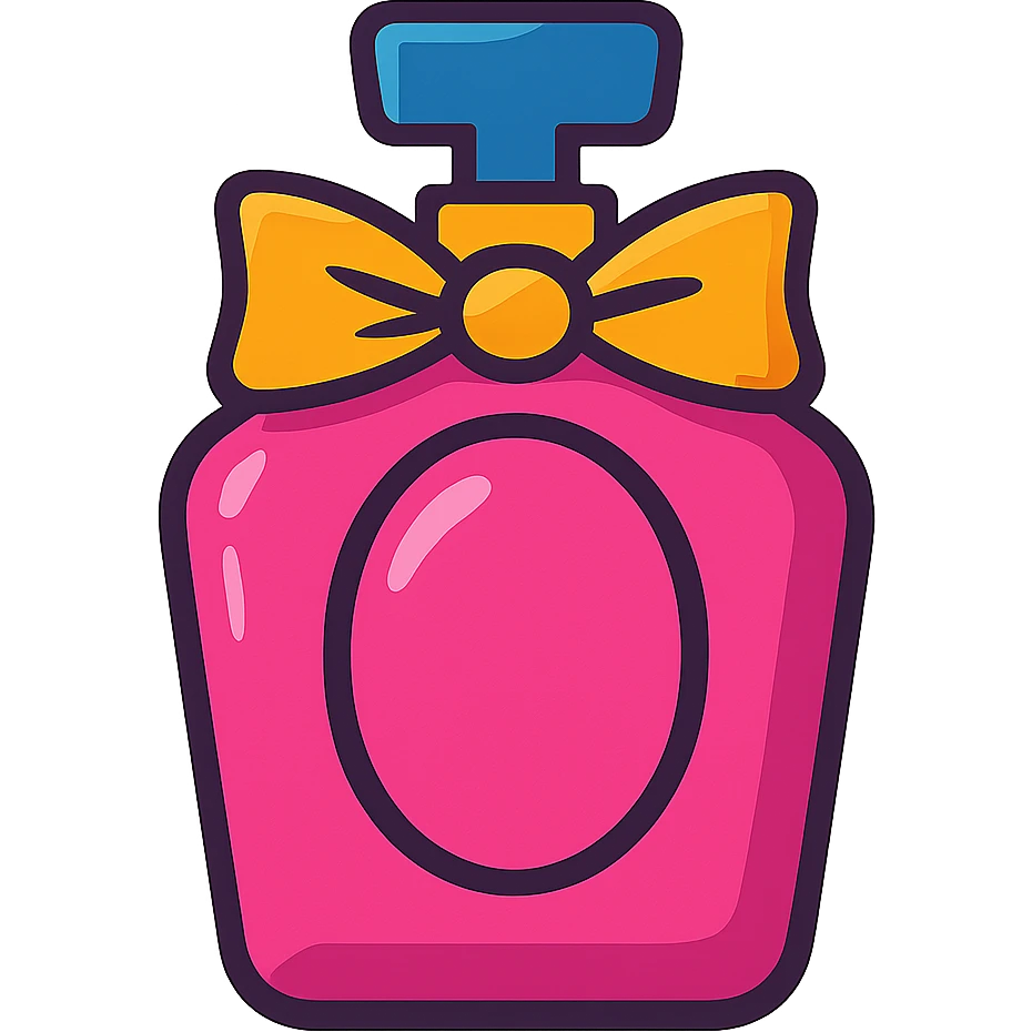 pink perfume bottle in vibrant toon style emoji