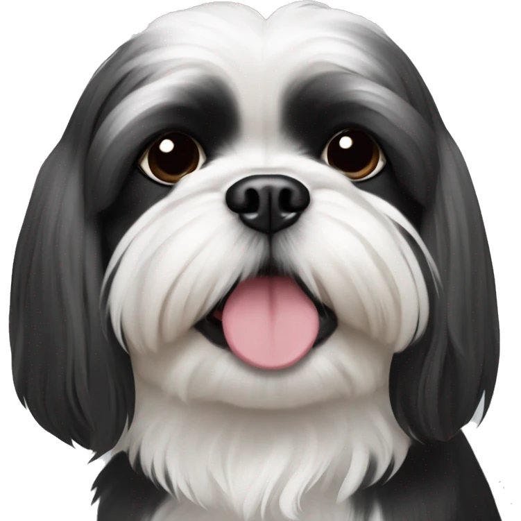 Black and white shih tzu emoji