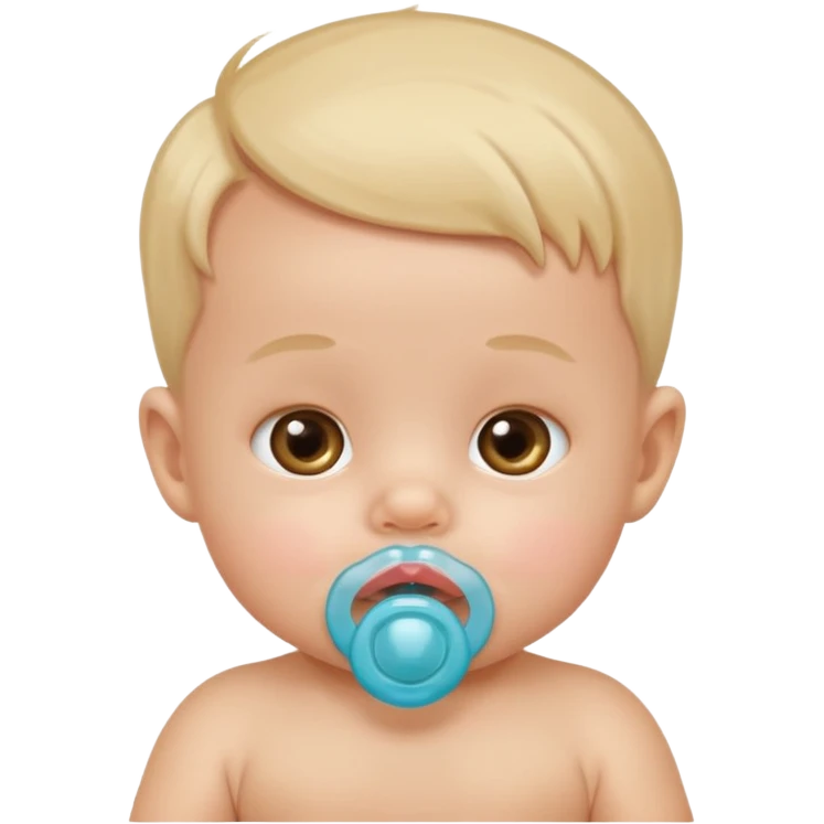 cute baby with pacifier in mouth emoji
