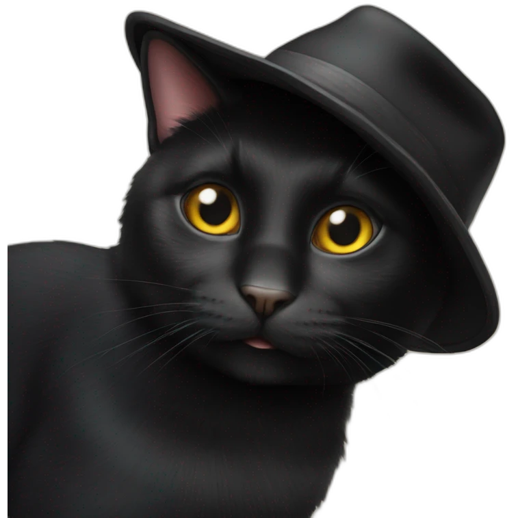 black cat in the beani hat emoji