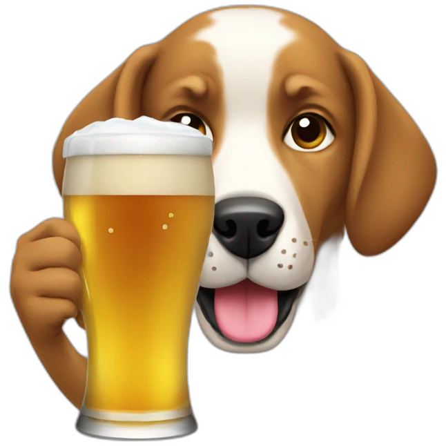 Dog drinking beer emoji