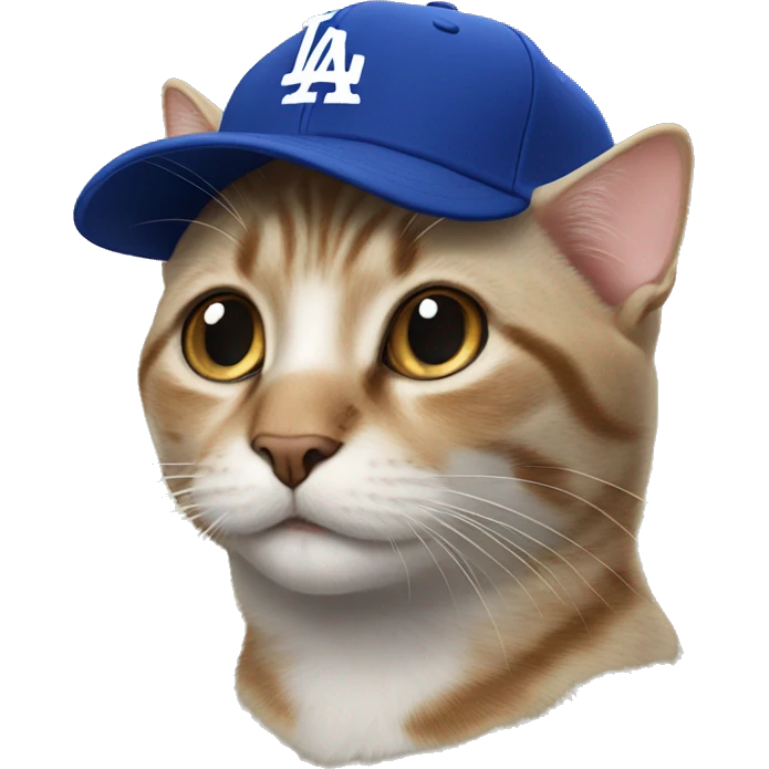 Cat wearing dodgers hat emoji