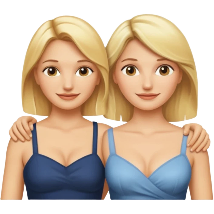 i want an emoji with 2 longue hair blonde girls like the movie "the holiday" They are not touching each other. One is Cameron Diaz, the tother Kate Winslet. They are same height. emoji