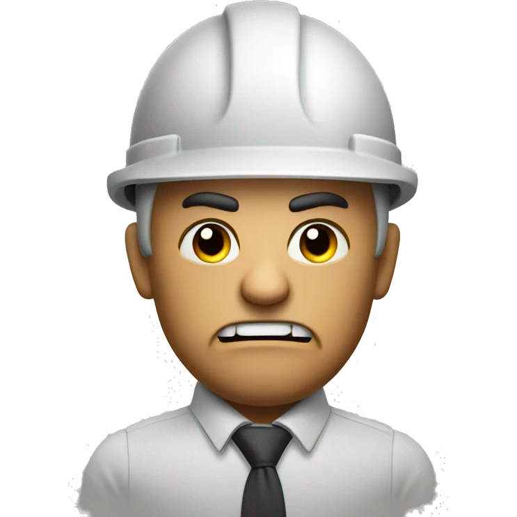  Angry engineer with a furious face, and smoke coming out of his ears emoji