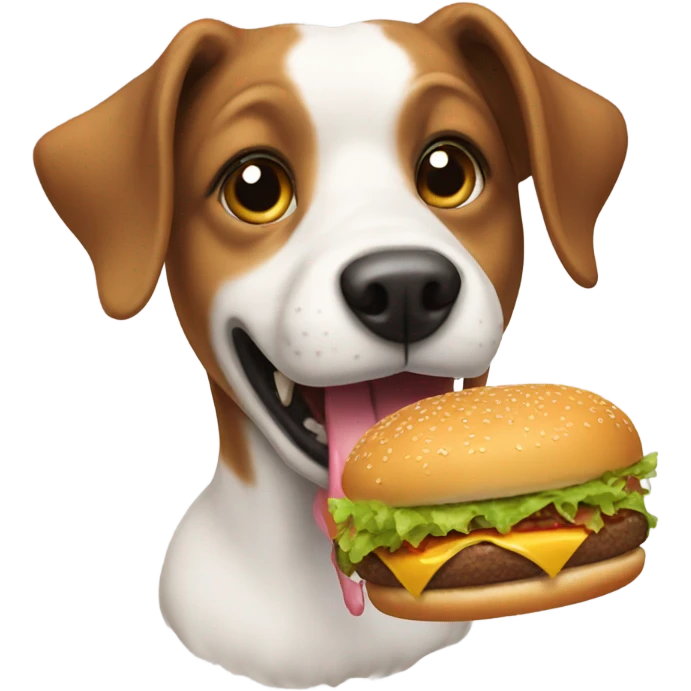 Dog eating burger emoji