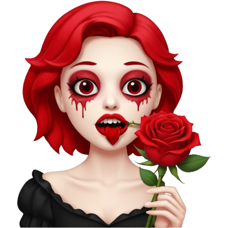 I want this emoji 💀 holding this in its mouth 🥀  emoji