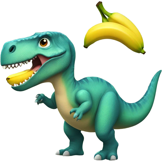Dinosaur with a banana emoji
