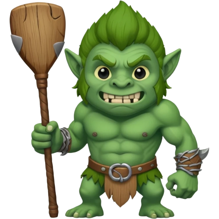 Troll with a club emoji