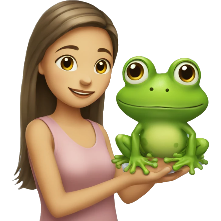 girl with frog emoji