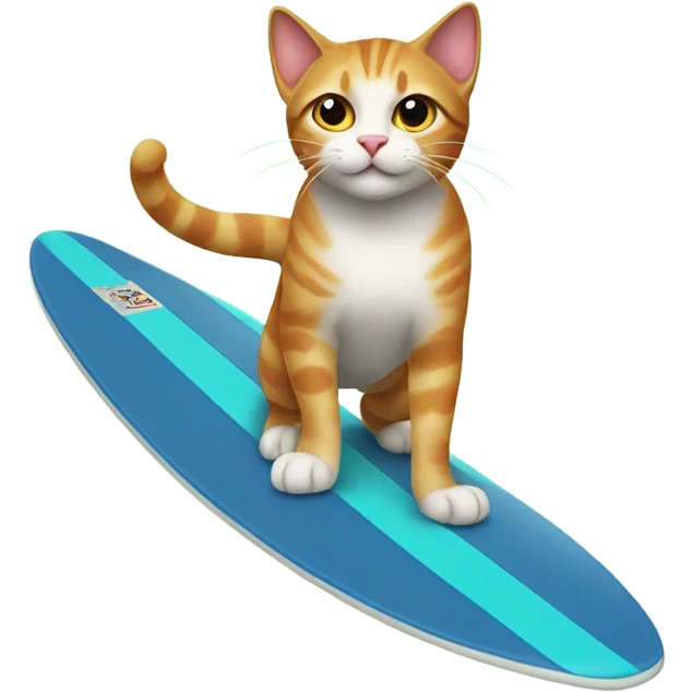 Cat on a surf board  emoji