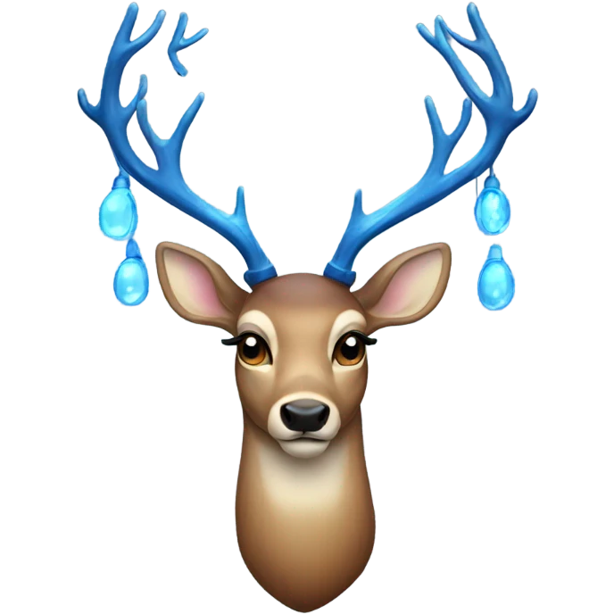 Deer with 8 blue lights on antlers  emoji