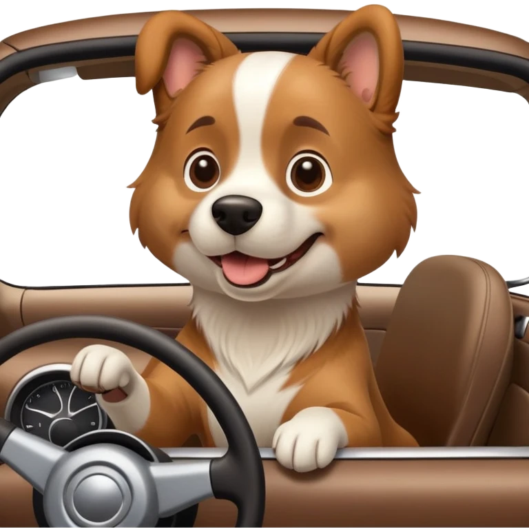 Dog driving a car emoji