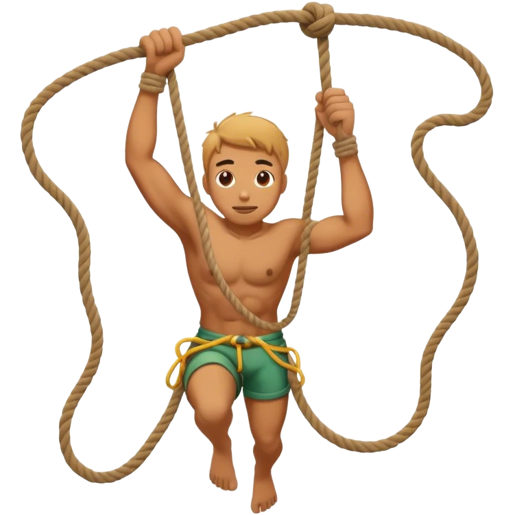 Man climbing rope  emoji