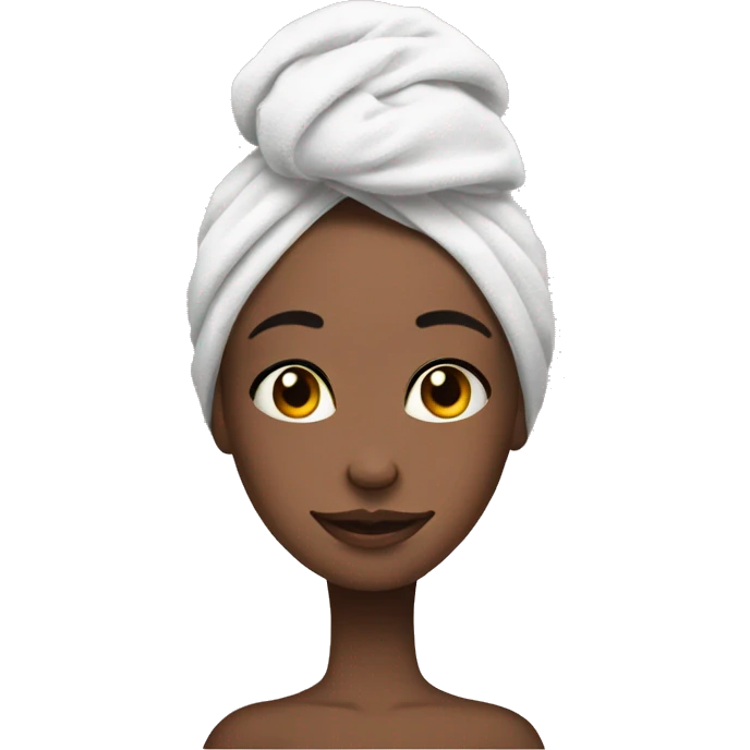 Girl doung her skincare in a punk towel emoji