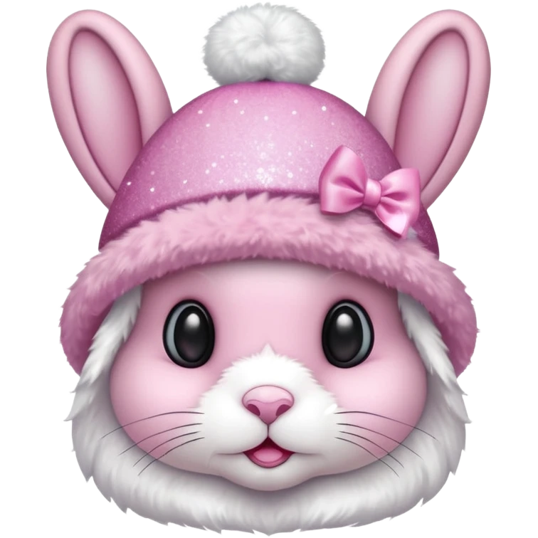 Pink bunny with glittery hat and bow.











 emoji