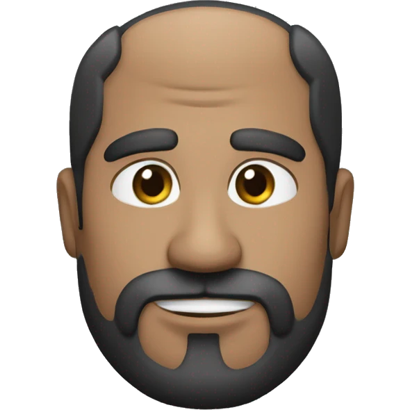 hombre de 45 años cabello muy corto negro y con canas barba con canas vestido formal ojos negros emoji