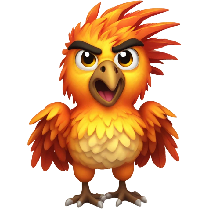 Angry phoenix staring straight emoji