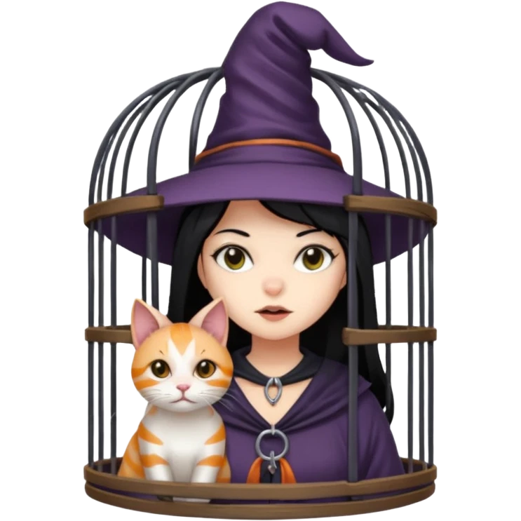 گربه ای که یک دختر جادوگر را زندانی کرده emoji