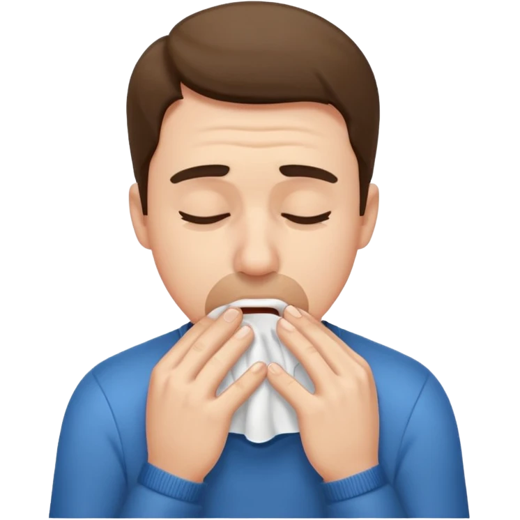 Man sneezing into tissue









 emoji