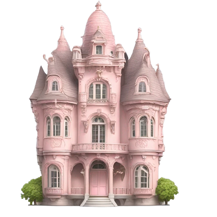 vintage rococo pale pink castle emoji