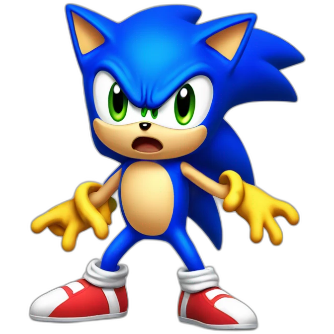 surprised sonic like surprised pikachu emoji