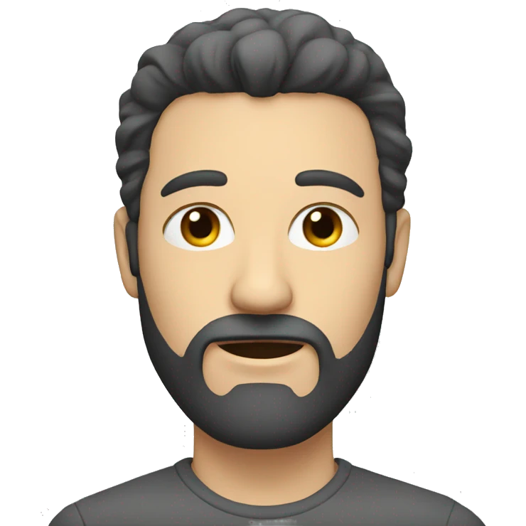 a white man's face, with some beard, dark hair emoji