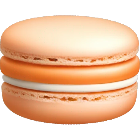 Realistic pastel orange macaroon emoji