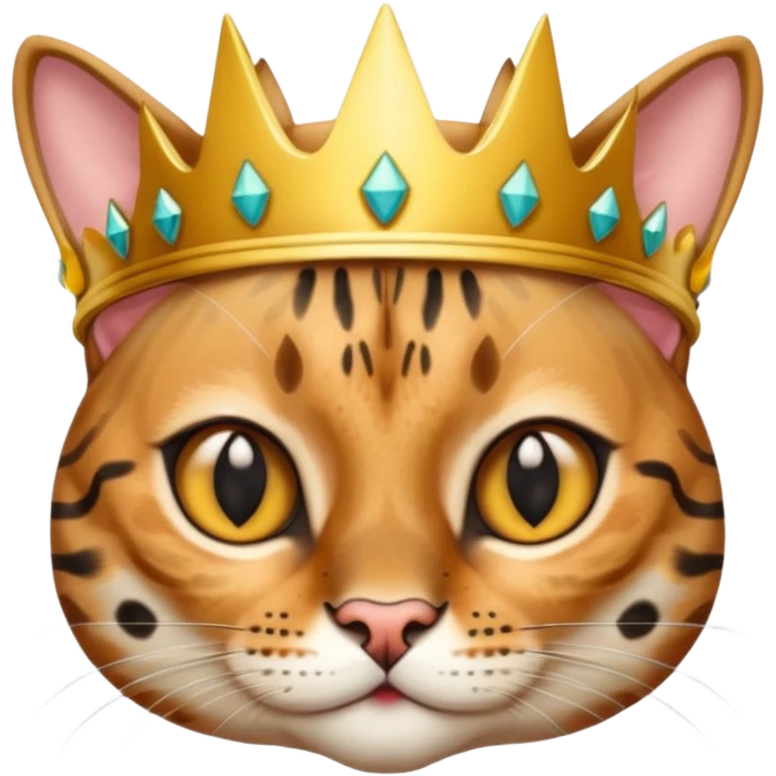 bengal cat with crown emoji