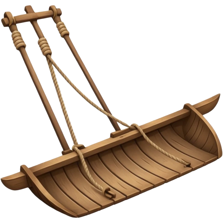 An emoji of an ancient Egyptian wooden plow with a rope handle. emoji