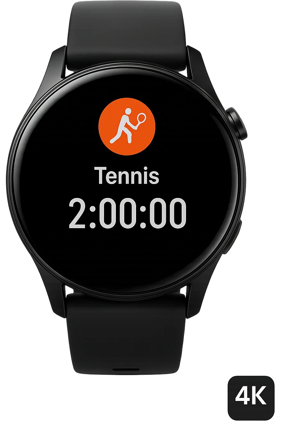 smartwatch con modalità attiva di tennis che segna 2 ore di tennis, REALISTICA 4K emoji