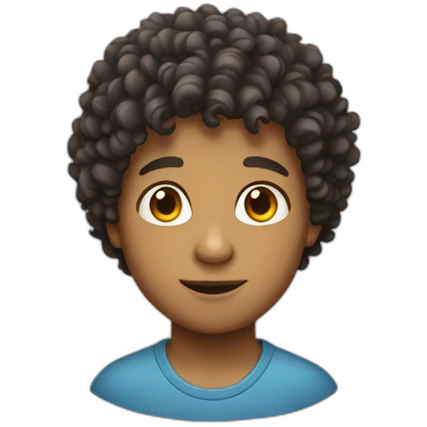 A boy with curly hair emoji