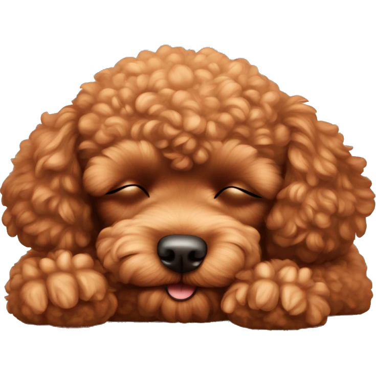 Red toy poodle sleeping emoji