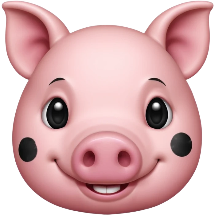 smiling pig with black and white spots emoji
