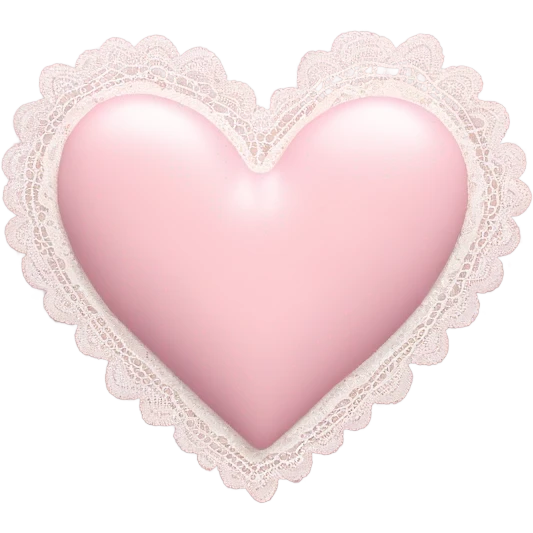 Pastel pink heart with lace on edges emoji