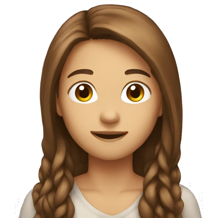 Person has got brown long hair emoji