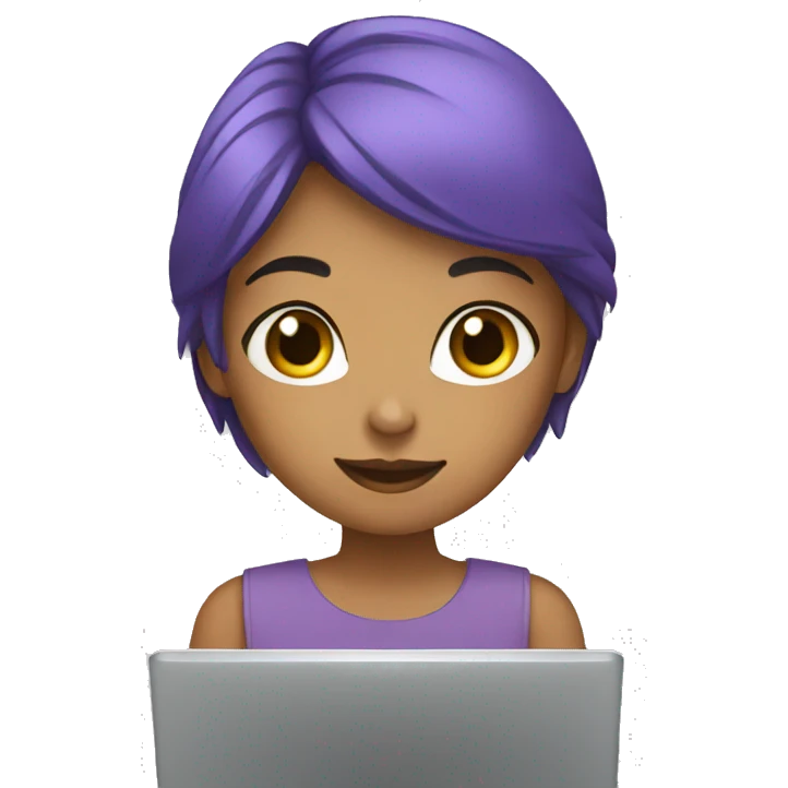 a girl using conmputer emoji