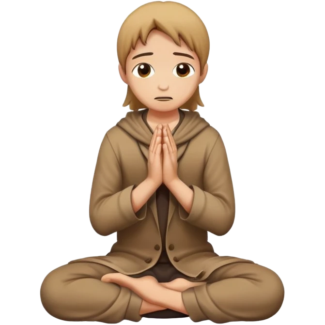 person on their knees begging with hands clasped together and pleading expression emoji