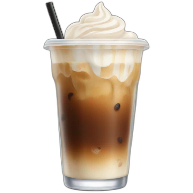 Iced coffee with wipe cream  emoji