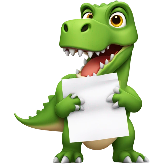 dinosaur with papers emoji