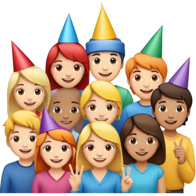 A team of the best happy employees of the bank. Everyone is different, but very friendly. There are girls and boys. They won and celebrate the victory. emoji