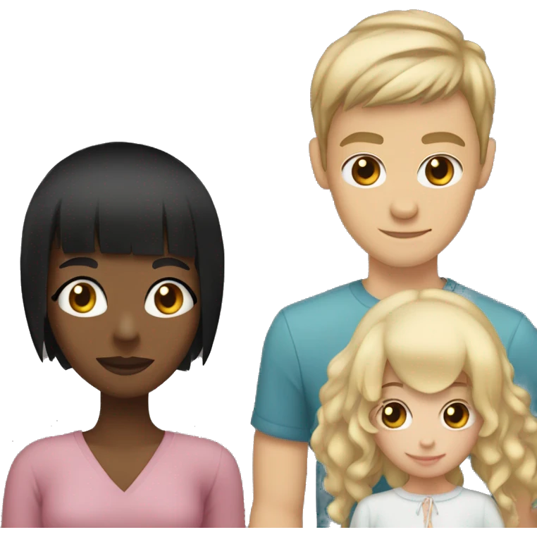 girl with black hair and bangs and facial piercings holding boyfriend with dark blond hair emoji