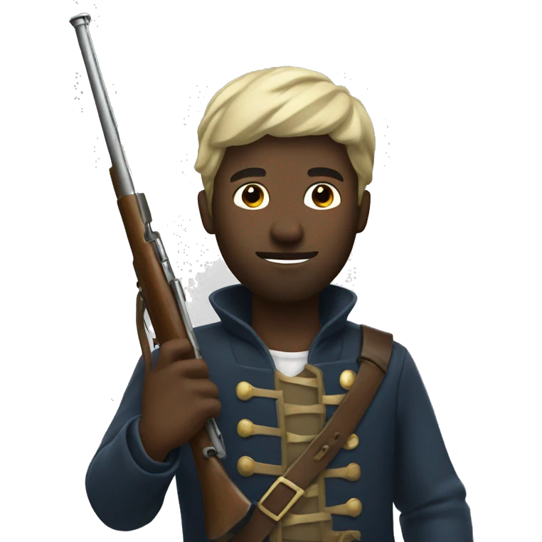 black man with musket emoji